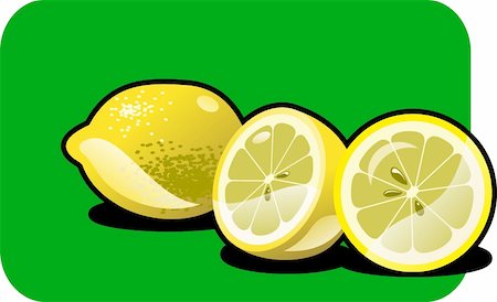 simsearch:400-05265200,k - Color illustration of a lemon. Part of my vector fruit Collection. Photographie de stock - Aubaine LD & Abonnement, Code: 400-04024472