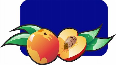 peach slice - Color illustration of a peach. Part of my vector fruit Collection. Stock Photo - Budget Royalty-Free & Subscription, Code: 400-04024488