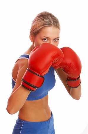 female stomach boxing - Young beautiful woman during fitness time and exercising Stock Photo - Budget Royalty-Free & Subscription, Code: 400-04024588