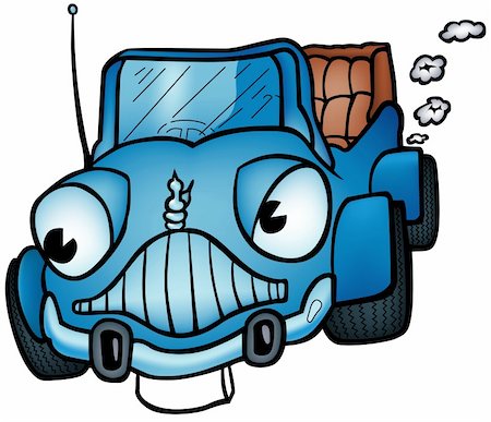 simsearch:400-04162983,k - Blue Car - colored cartoon illustration as vector Foto de stock - Super Valor sin royalties y Suscripción, Código: 400-04025043