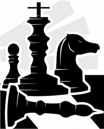 Illustration of silhouette of chess pieces Foto de stock - Super Valor sin royalties y Suscripción, Código: 400-04025204