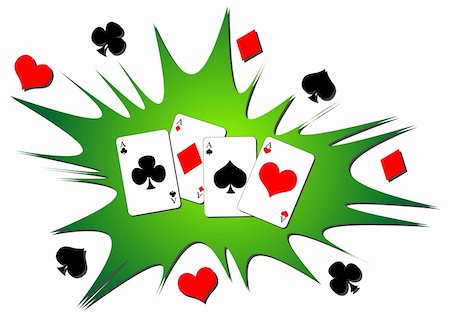 Playing cards splash. Four aces poker hand background. Stock Photo - Budget Royalty-Free & Subscription, Code: 400-04025259