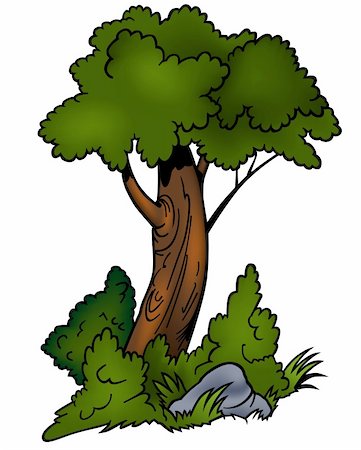 simsearch:400-04162983,k - Tree 04 - cartoon illustration as vector Foto de stock - Super Valor sin royalties y Suscripción, Código: 400-04025295