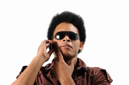 simsearch:400-04001639,k - Portrait of young african male using cell phone - isolated Foto de stock - Super Valor sin royalties y Suscripción, Código: 400-04026068