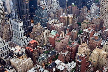 simsearch:400-05080745,k - Overhead view of buildings in Midtown Manhattan in New York City in early morning light. Photographie de stock - Aubaine LD & Abonnement, Code: 400-04026195