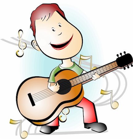 simsearch:400-04026368,k - Illustration of a cartoon guitar player Fotografie stock - Microstock e Abbonamento, Codice: 400-04026363