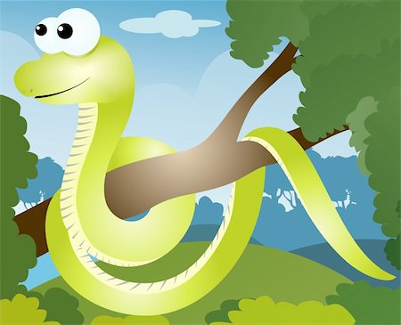 simsearch:400-04026368,k - Illustration of a cartoon snake Fotografie stock - Microstock e Abbonamento, Codice: 400-04026383