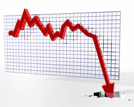 downturn - Illustration of a graph where the figures suddenly fall through the floor Stock Photo - Budget Royalty-Free & Subscription, Code: 400-04026431