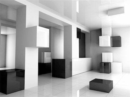 simsearch:400-04069404,k - The white interior is black 3d image Stock Photo - Budget Royalty-Free & Subscription, Code: 400-04027156
