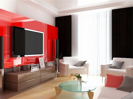 simsearch:400-04739894,k - Interior of a modern drawing room 3d rendering Stock Photo - Budget Royalty-Free & Subscription, Code: 400-04027160