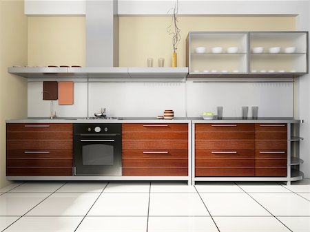simsearch:400-04739894,k - Kitchen set on a background of  wall Stock Photo - Budget Royalty-Free & Subscription, Code: 400-04027162