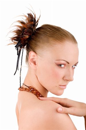 Pretty girl with a chignon Stock Photo - Budget Royalty-Free & Subscription, Code: 400-04027648