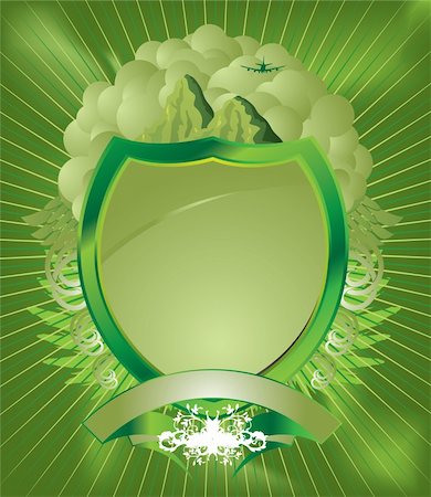 simsearch:400-04747279,k - Modern slant on a traditional coat of arms in green Stock Photo - Budget Royalty-Free & Subscription, Code: 400-04027869
