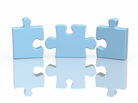 simsearch:400-04730835,k - Three parts of a puzzle. Object over white Stock Photo - Budget Royalty-Free & Subscription, Code: 400-04027915