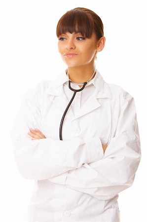 simsearch:400-04140639,k - 20-25 years old beautiful female doctor isolates on white Stock Photo - Budget Royalty-Free & Subscription, Code: 400-04027946