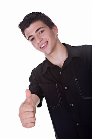 simsearch:400-04643781,k - Portrait of a handsome young man, with a thumbs up gesture. Stock Photo - Budget Royalty-Free & Subscription, Code: 400-04028013