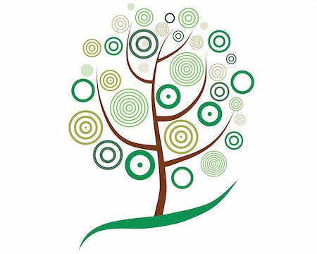 simsearch:400-06066227,k - Vector illustration of tree with circle leaves Stock Photo - Budget Royalty-Free & Subscription, Code: 400-04028131