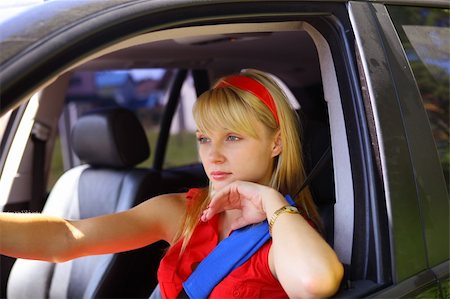 beautiful woman in the car Foto de stock - Royalty-Free Super Valor e Assinatura, Número: 400-04028267