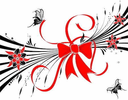 simsearch:400-04136291,k - Flower background with butterfly, element for design, vector illustration Foto de stock - Super Valor sin royalties y Suscripción, Código: 400-04028306