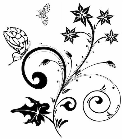 simsearch:400-04535015,k - Flower background with butterfly, element for design, vector illustration Fotografie stock - Microstock e Abbonamento, Codice: 400-04028301