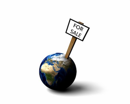 Earth for sale illustration over bright background Stock Photo - Budget Royalty-Free & Subscription, Code: 400-04028342