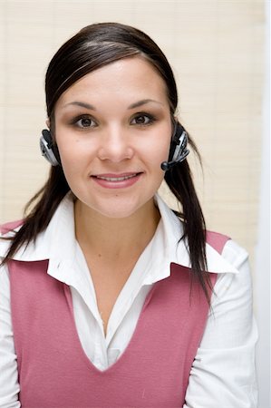 attractive brunette woman with headphone Stock Photo - Budget Royalty-Free & Subscription, Code: 400-04028645