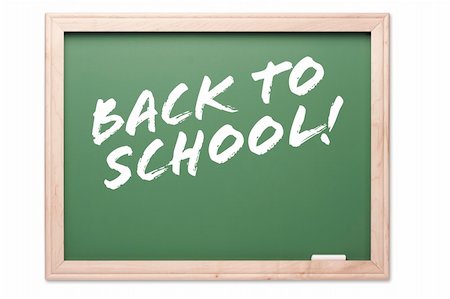 Back to School Chalkboard Isolated on a White Background. Contains clipping path. Stock Photo - Budget Royalty-Free & Subscription, Code: 400-04028759
