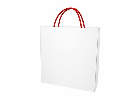 blank white shopping bag over a white background Stock Photo - Budget Royalty-Free & Subscription, Code: 400-04029042