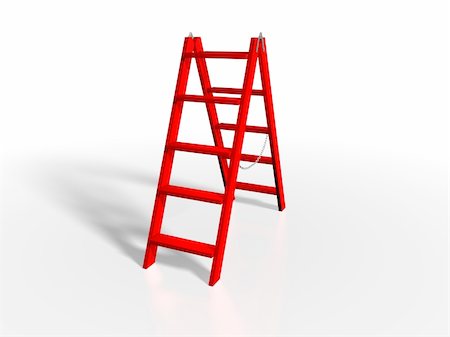 simsearch:400-04029058,k - Red ladder on white background Stock Photo - Budget Royalty-Free & Subscription, Code: 400-04029059