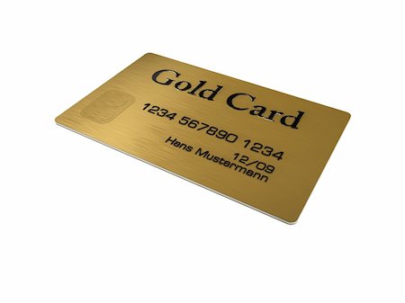 simsearch:400-04994290,k - Gold credit card on white background Fotografie stock - Microstock e Abbonamento, Codice: 400-04029052
