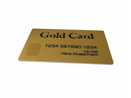 simsearch:400-04994290,k - Gold credit card on white background Fotografie stock - Microstock e Abbonamento, Codice: 400-04029053