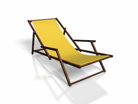 beach chair on white background Stock Photo - Budget Royalty-Free & Subscription, Code: 400-04029060