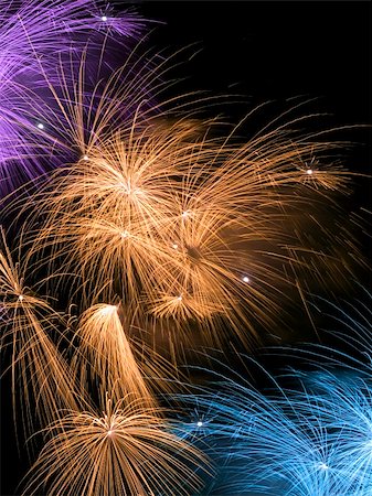 roman festival - Various details of traditional pyrotechnical firework displays Stock Photo - Budget Royalty-Free & Subscription, Code: 400-04029249