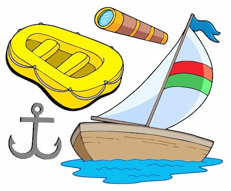 Boat and sailing collection - vector illustration. Stock Photo - Budget Royalty-Free & Subscription, Code: 400-04029385