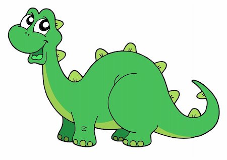 Cute green dinosaur - vector illustration. Stock Photo - Budget Royalty-Free & Subscription, Code: 400-04029419