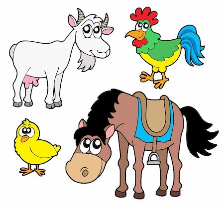 simsearch:400-04235699,k - Farm animals collection 2 - vector illustration. Foto de stock - Royalty-Free Super Valor e Assinatura, Número: 400-04029444