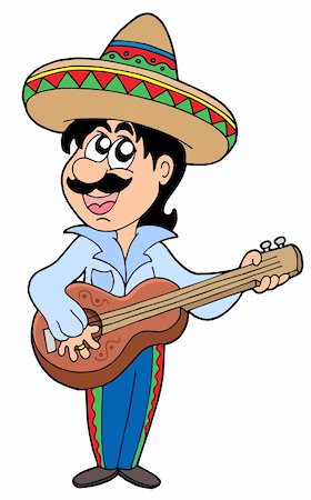 simsearch:400-04608129,k - Mexican musician with guitar - vector illustration. Foto de stock - Super Valor sin royalties y Suscripción, Código: 400-04029473