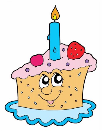 eyes birthday cake - Piece of cake - vector illustration. Stock Photo - Budget Royalty-Free & Subscription, Code: 400-04029500