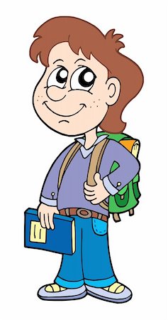 simsearch:400-04268468,k - Pupil boy with school bag - vector illustration. Stock Photo - Budget Royalty-Free & Subscription, Code: 400-04029511