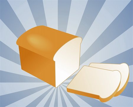 Illustration of a sliced loaf of bread on radial burst background Photographie de stock - Aubaine LD & Abonnement, Code: 400-04029900