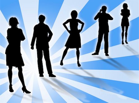 simsearch:400-04017214,k - Business people silhouettes in different poses and attitudes Stockbilder - Microstock & Abonnement, Bildnummer: 400-04020171