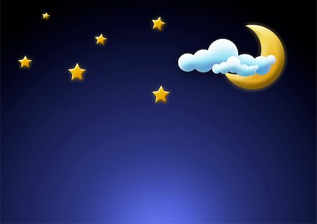 Moon and Stars background Fotografie stock - Microstock e Abbonamento, Codice: 400-04020345