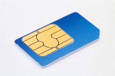 sim card - blue sim card isolated on white background Stock Photo - Budget Royalty-Free & Subscription, Code: 400-04021066