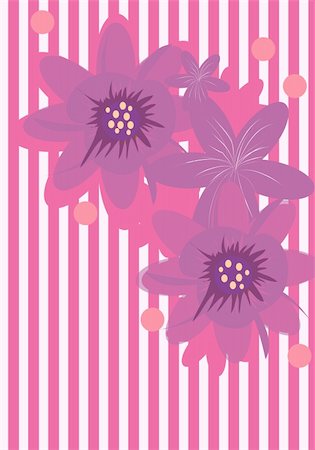 Pink and purple lines background with beautiful illustrated flowers over it good for print and web and Tv media Foto de stock - Super Valor sin royalties y Suscripción, Código: 400-04021156