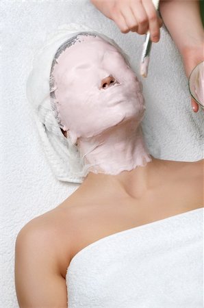 beauty salon series. applying of cleaning facial mask. Stock Photo - Budget Royalty-Free & Subscription, Code: 400-04021315