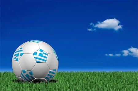 flag greece 3d - Greek soccer ball laying on the grass Stock Photo - Budget Royalty-Free & Subscription, Code: 400-04021546