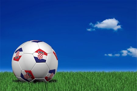 simsearch:400-07466034,k - Croatian soccer ball laying on the grass Stockbilder - Microstock & Abonnement, Bildnummer: 400-04021540