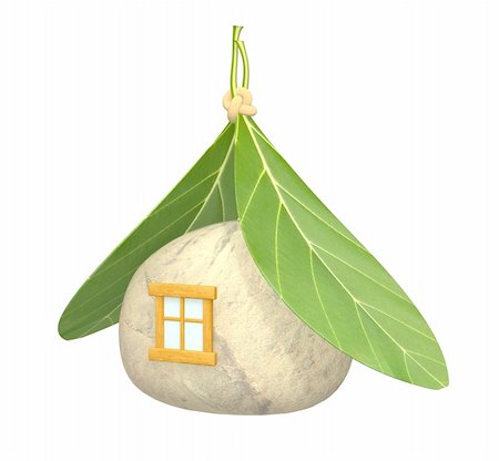 simsearch:400-04667131,k - 3d symbolical non-polluting house. Objects over white Stockbilder - Microstock & Abonnement, Bildnummer: 400-04021978