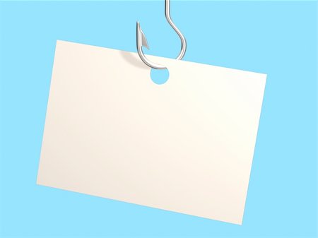 simsearch:400-05673119,k - Empty sheet of a paper, hanging on a fishing hook. Objects over blue Foto de stock - Super Valor sin royalties y Suscripción, Código: 400-04022008