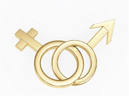 simsearch:400-04077171,k - Two gold 3d symbols  - male and female. Objects over white Stock Photo - Budget Royalty-Free & Subscription, Code: 400-04022001